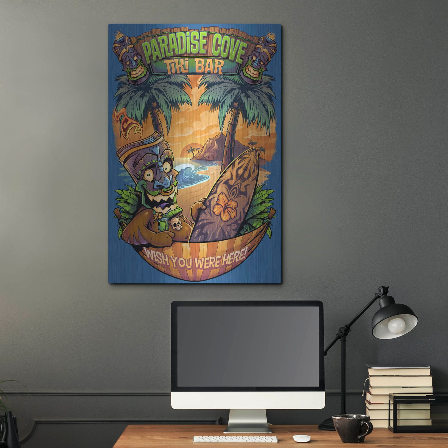 Luxe Metal Art 'Tiki Man Hammock' by Flyland Designs, Metal Wall Art,24x36