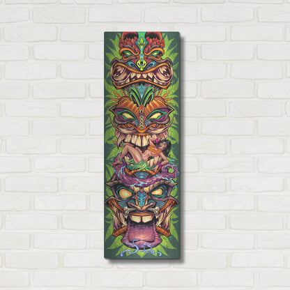 Luxe Metal Art 'Tiki Totem Skateboard' by Flyland Designs, Metal Wall Art,12x36