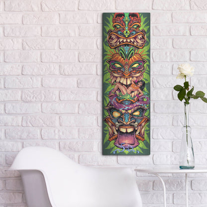 Luxe Metal Art 'Tiki Totem Skateboard' by Flyland Designs, Metal Wall Art,12x36