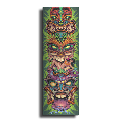 Luxe Metal Art 'Tiki Totem Skateboard' by Flyland Designs, Metal Wall Art