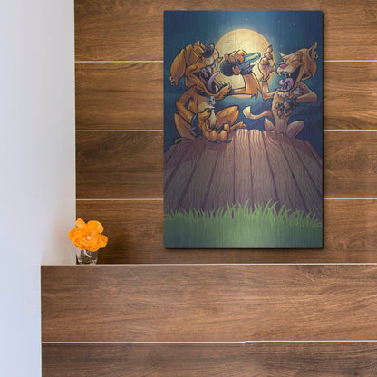 Luxe Metal Art 'Dog And Cat On Fence' by Flyland Designs, Metal Wall Art,12x16