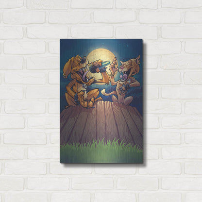 Luxe Metal Art 'Dog And Cat On Fence' by Flyland Designs, Metal Wall Art,16x24