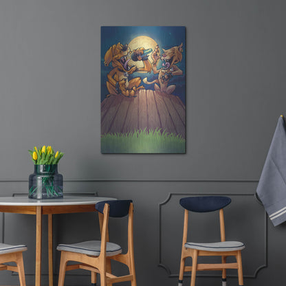 Luxe Metal Art 'Dog And Cat On Fence' by Flyland Designs, Metal Wall Art,24x36