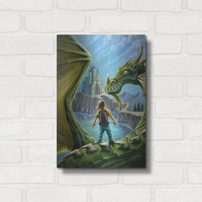 Luxe Metal Art 'Dragon And Castle' by Flyland Designs, Metal Wall Art,12x16