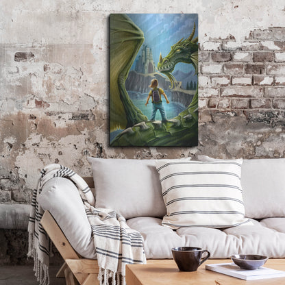 Luxe Metal Art 'Dragon And Castle' by Flyland Designs, Metal Wall Art,24x36