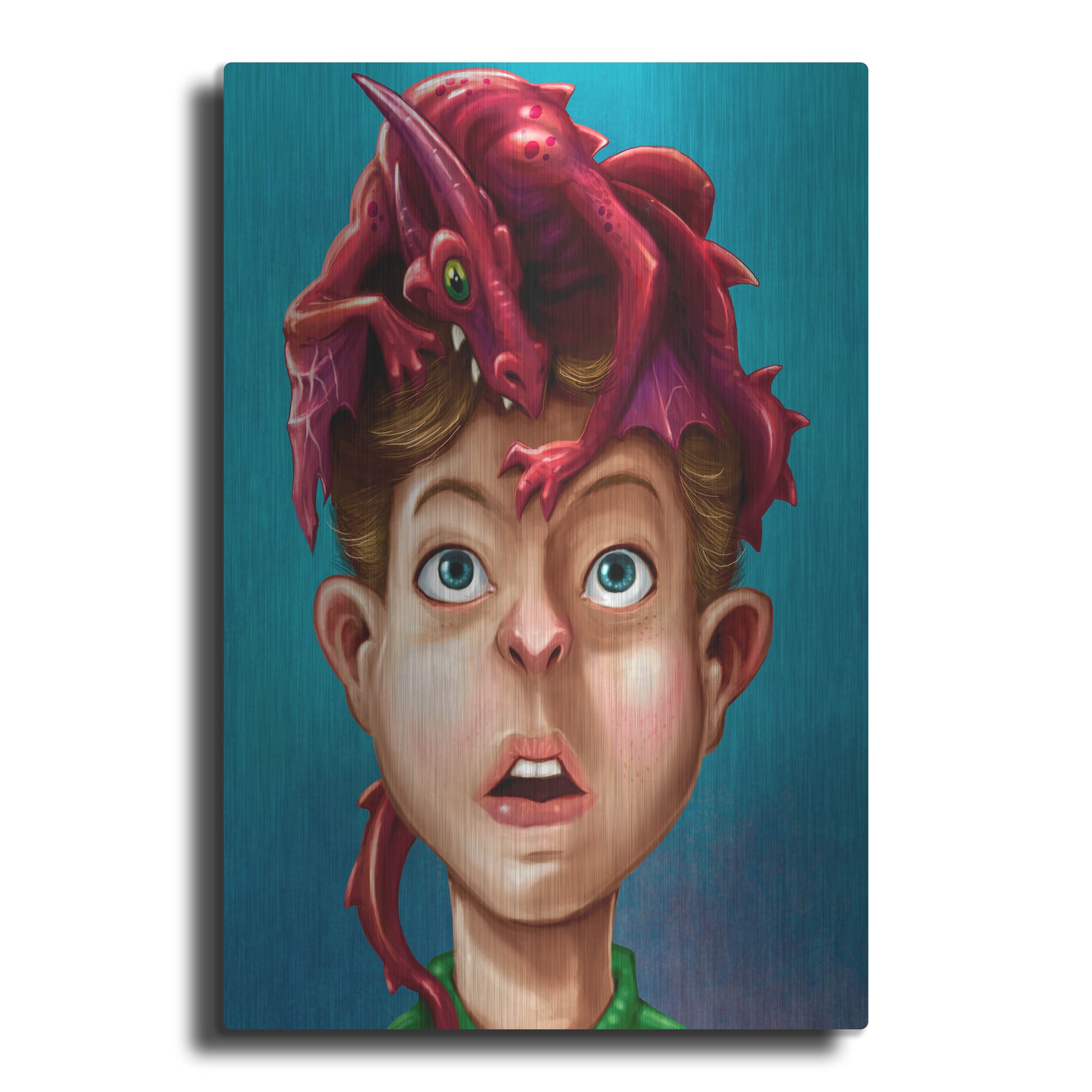 Luxe Metal Art 'Dragon Boy' by Flyland Designs, Metal Wall Art