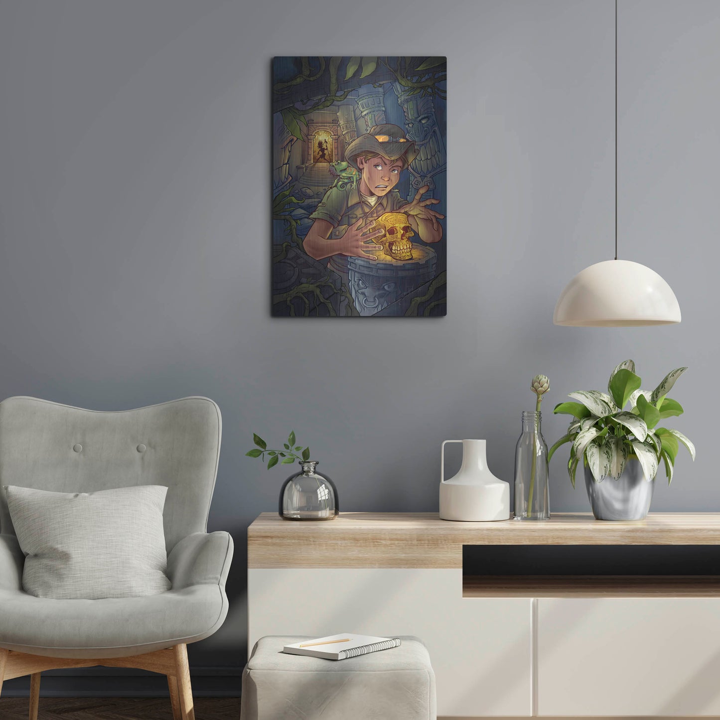 Luxe Metal Art 'Explorer' by Flyland Designs, Metal Wall Art,16x24