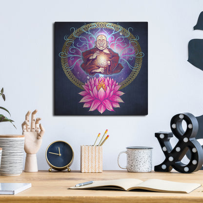 Luxe Metal Art 'Buddhist Monk Nirvana' by Flyland Designs, Metal Wall Art,12x12