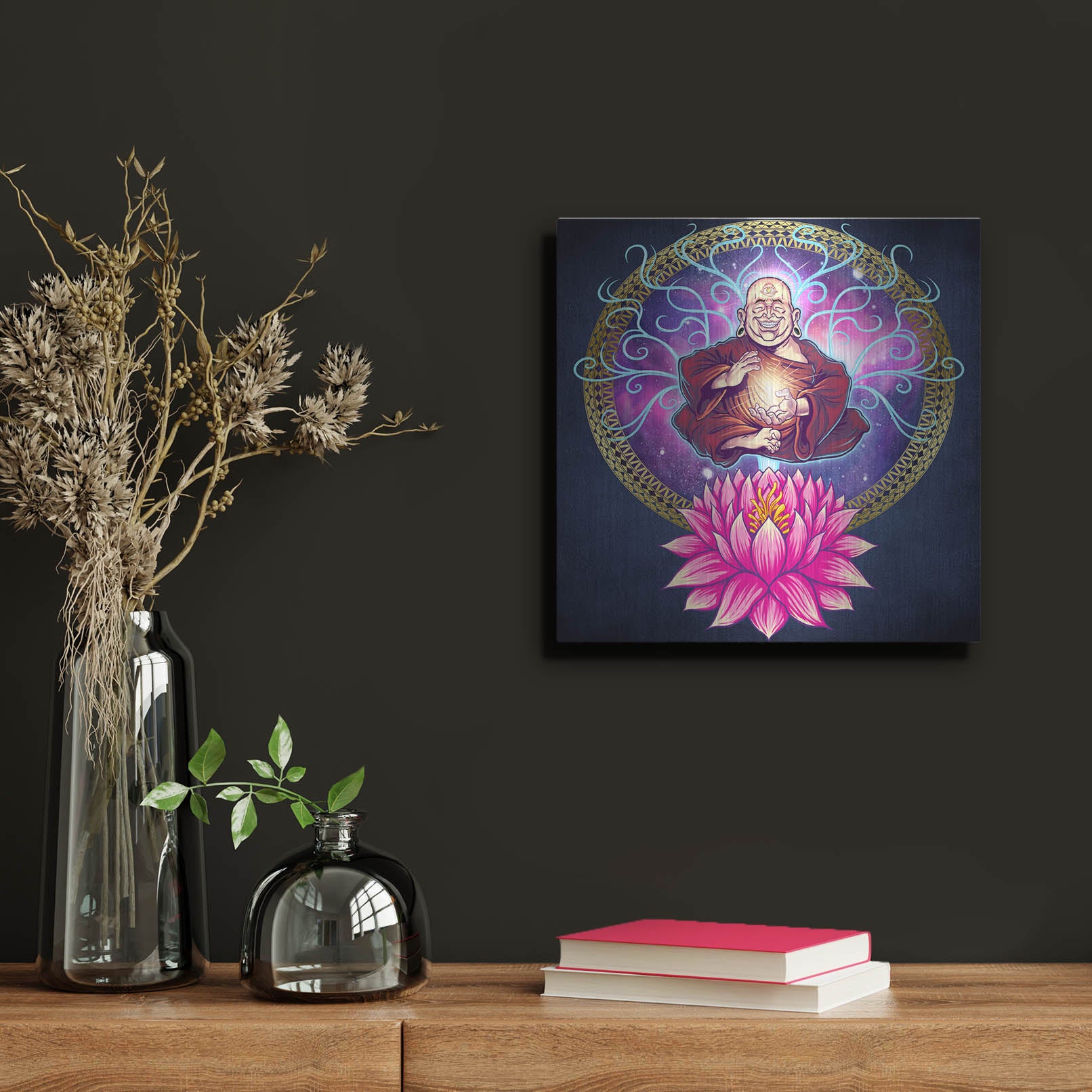 Luxe Metal Art 'Buddhist Monk Nirvana' by Flyland Designs, Metal Wall Art,12x12