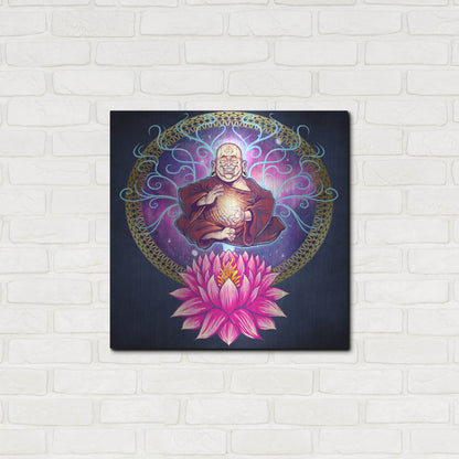 Luxe Metal Art 'Buddhist Monk Nirvana' by Flyland Designs, Metal Wall Art,24x24