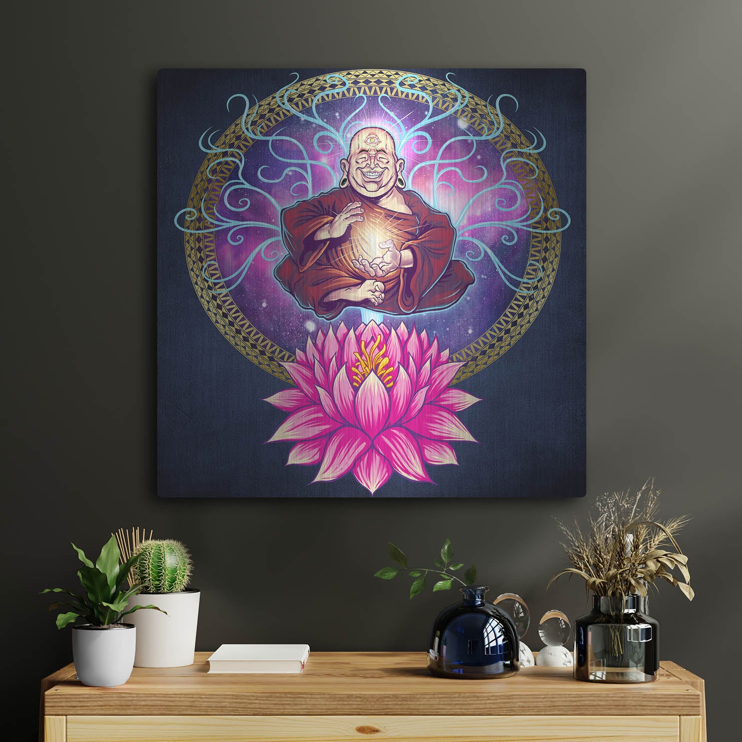 Luxe Metal Art 'Buddhist Monk Nirvana' by Flyland Designs, Metal Wall Art,24x24