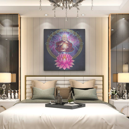 Luxe Metal Art 'Buddhist Monk Nirvana' by Flyland Designs, Metal Wall Art,36x36