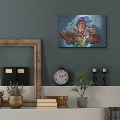 Luxe Metal Art 'Crook Character Gang Banger' by Flyland Designs, Metal Wall Art,16x12