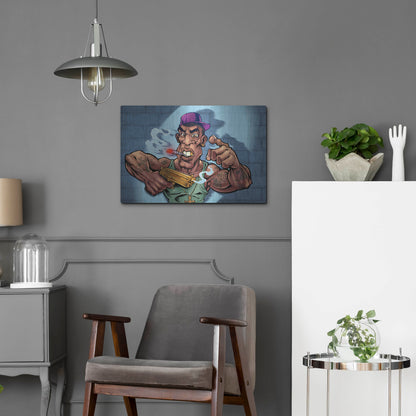 Luxe Metal Art 'Crook Character Gang Banger' by Flyland Designs, Metal Wall Art,24x16