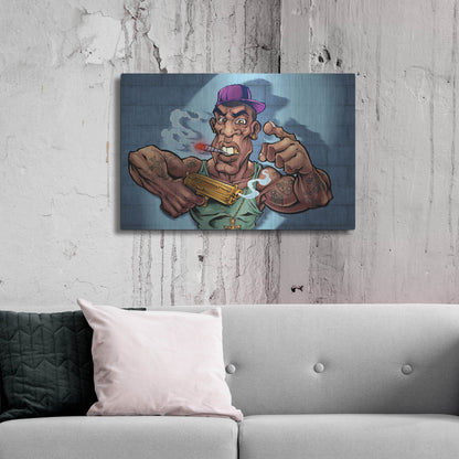 Luxe Metal Art 'Crook Character Gang Banger' by Flyland Designs, Metal Wall Art,36x24