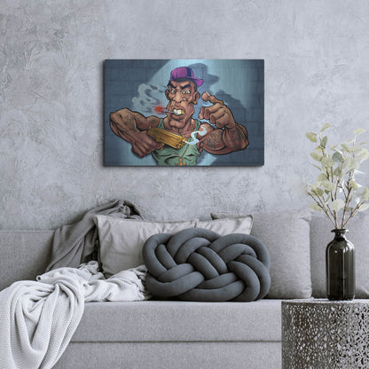 Luxe Metal Art 'Crook Character Gang Banger' by Flyland Designs, Metal Wall Art,36x24