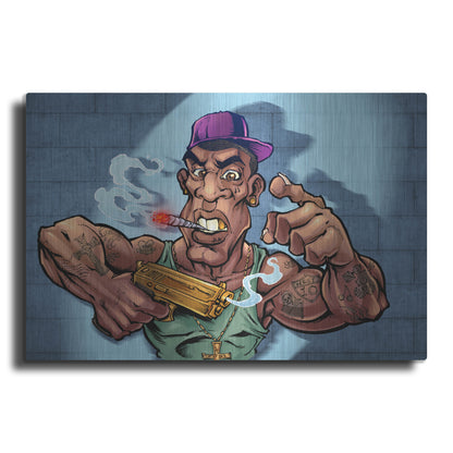 Luxe Metal Art 'Crook Character Gang Banger' by Flyland Designs, Metal Wall Art