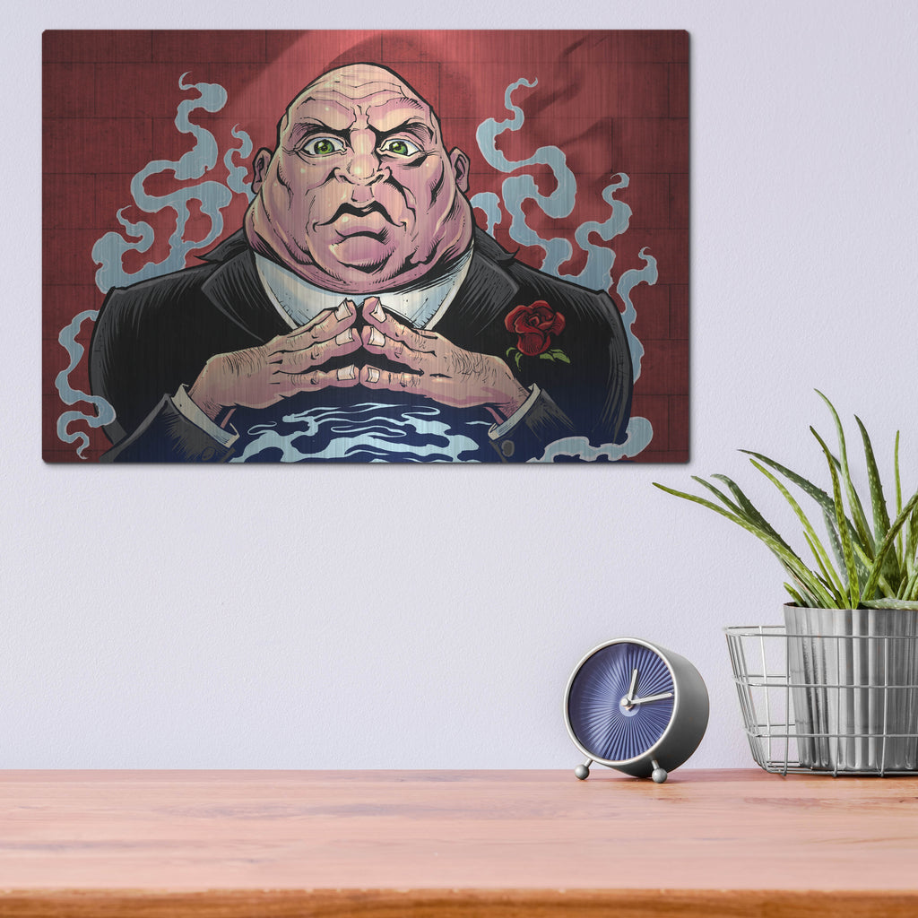 Luxe Metal Art 'Crook Character Mob Boss' by Flyland Designs, Metal Wall Art,16x12