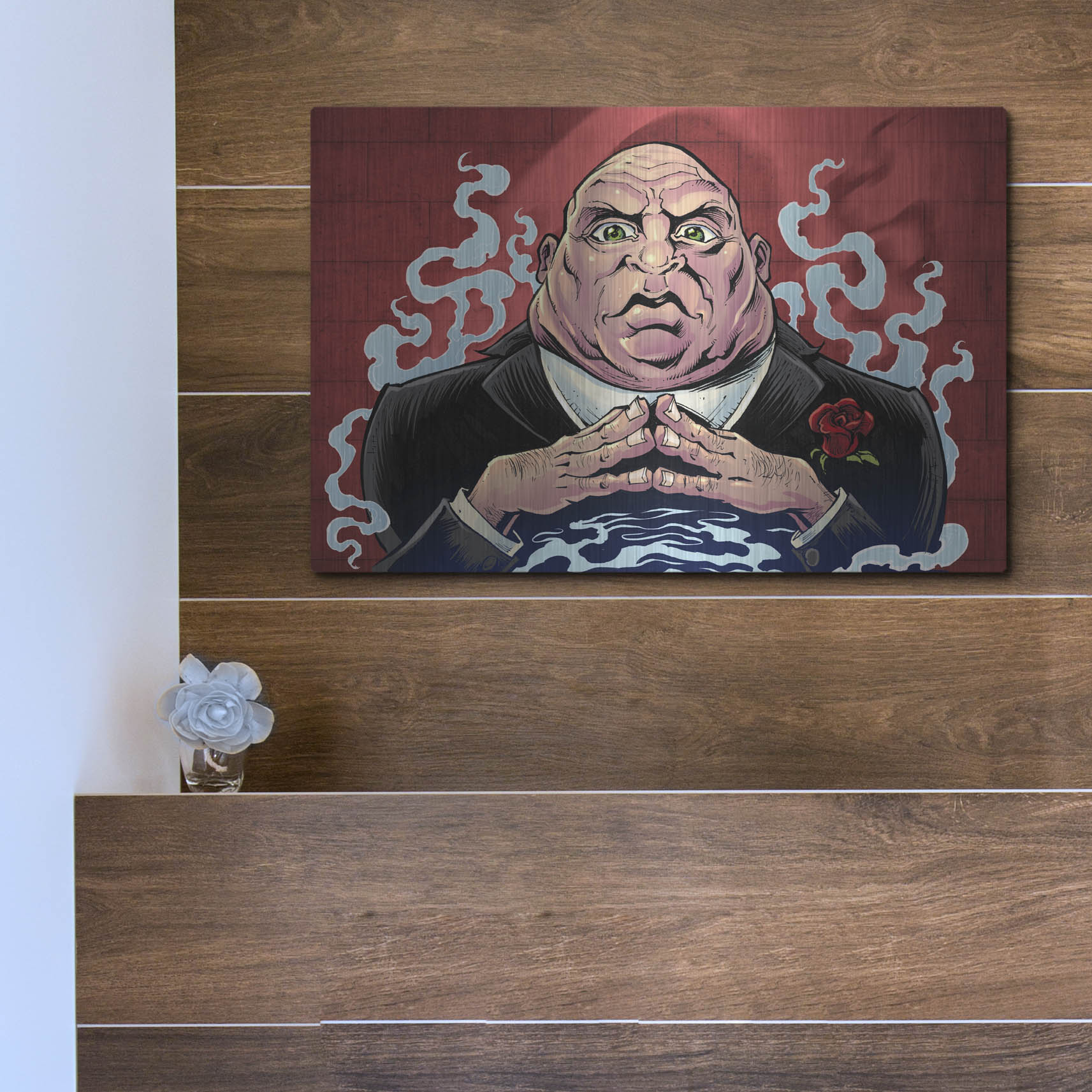 Luxe Metal Art 'Crook Character Mob Boss' by Flyland Designs, Metal Wall Art,16x12