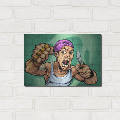 Luxe Metal Art 'Crook Character Thug' by Flyland Designs, Metal Wall Art,16x12