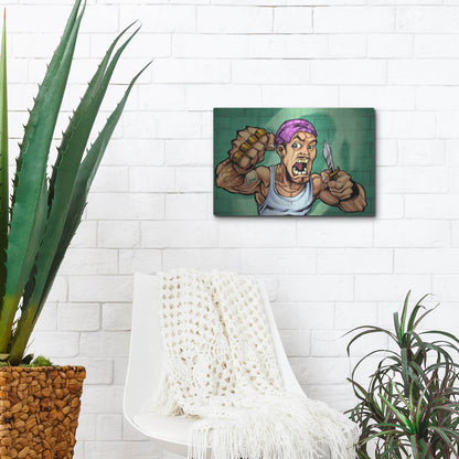 Luxe Metal Art 'Crook Character Thug' by Flyland Designs, Metal Wall Art,16x12