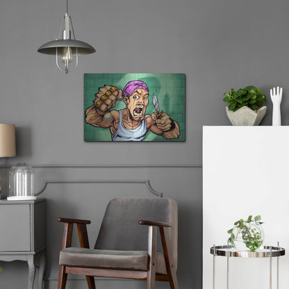 Luxe Metal Art 'Crook Character Thug' by Flyland Designs, Metal Wall Art,24x16