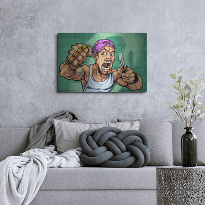 Luxe Metal Art 'Crook Character Thug' by Flyland Designs, Metal Wall Art,36x24