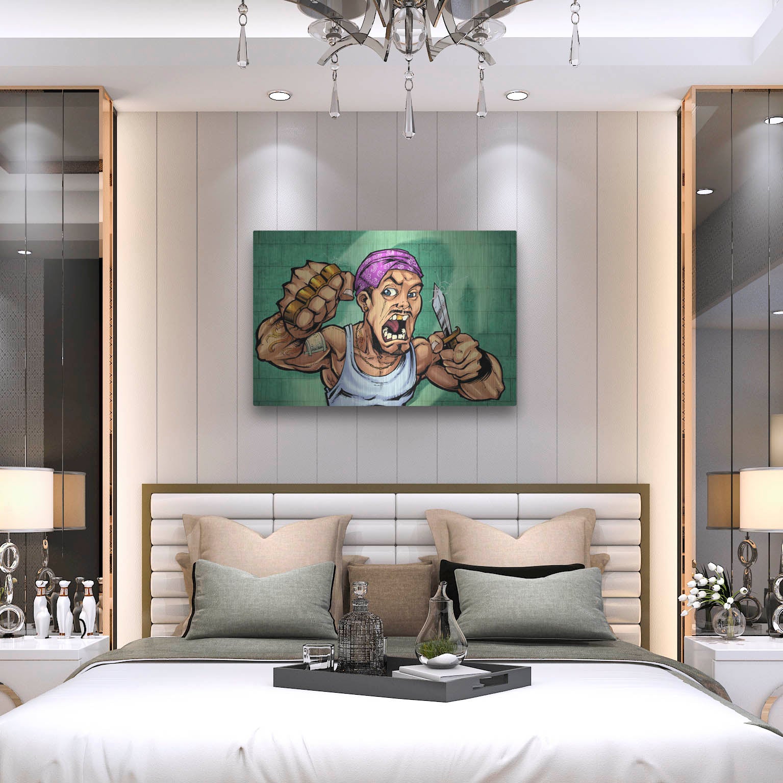 Luxe Metal Art 'Crook Character Thug' by Flyland Designs, Metal Wall Art,36x24