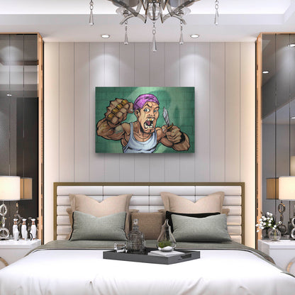 Luxe Metal Art 'Crook Character Thug' by Flyland Designs, Metal Wall Art,36x24