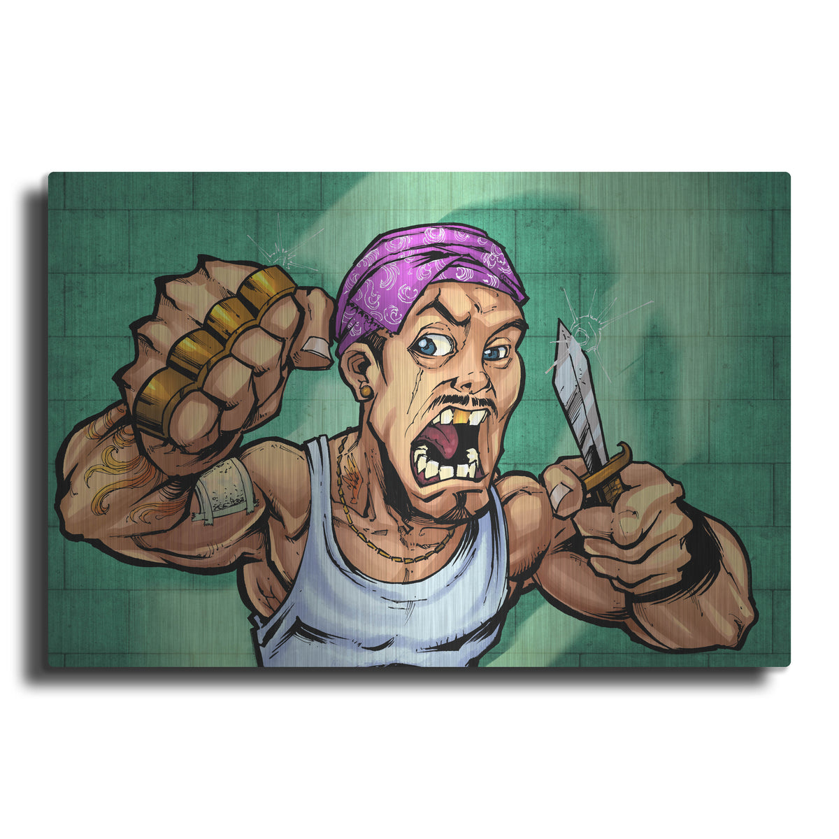 Luxe Metal Art 'Crook Character Thug' by Flyland Designs, Metal Wall Art