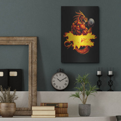 Luxe Metal Art 'Dragonfire Logo Fire' by Flyland Designs, Metal Wall Art,12x16