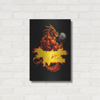 Luxe Metal Art 'Dragonfire Logo Fire' by Flyland Designs, Metal Wall Art,16x24