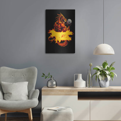 Luxe Metal Art 'Dragonfire Logo Fire' by Flyland Designs, Metal Wall Art,16x24