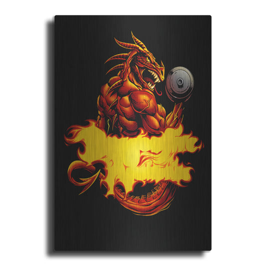 Luxe Metal Art 'Dragonfire Logo Fire' by Flyland Designs, Metal Wall Art