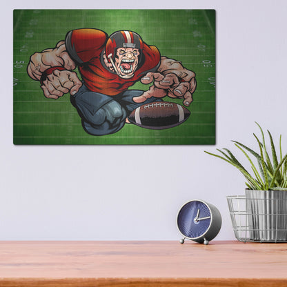 Luxe Metal Art 'Football Mascot 01' by Flyland Designs, Metal Wall Art,16x12