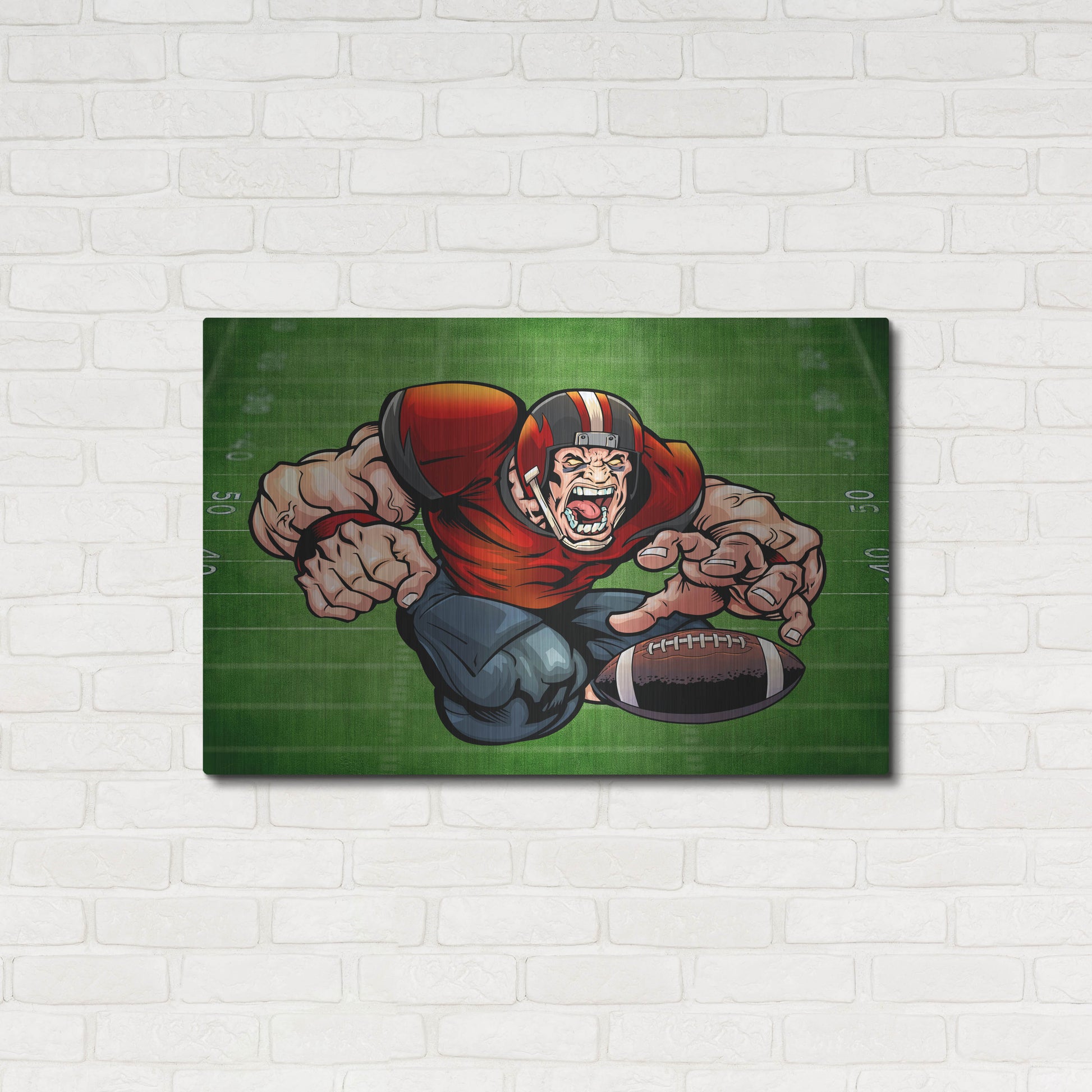 Luxe Metal Art 'Football Mascot 01' by Flyland Designs, Metal Wall Art,36x24