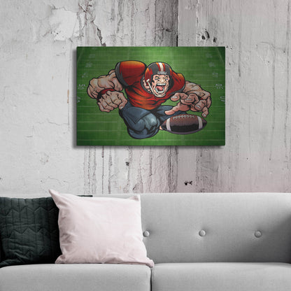 Luxe Metal Art 'Football Mascot 01' by Flyland Designs, Metal Wall Art,36x24