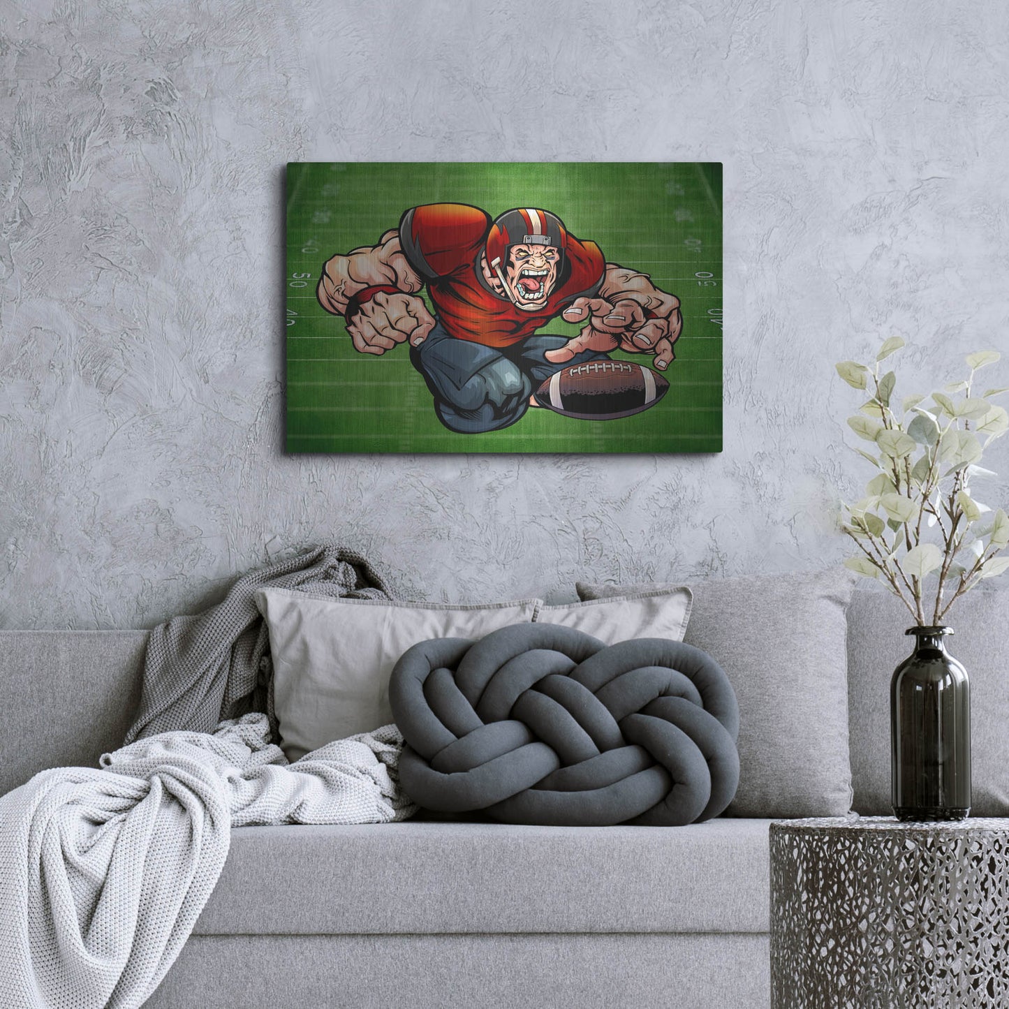 Luxe Metal Art 'Football Mascot 01' by Flyland Designs, Metal Wall Art,36x24