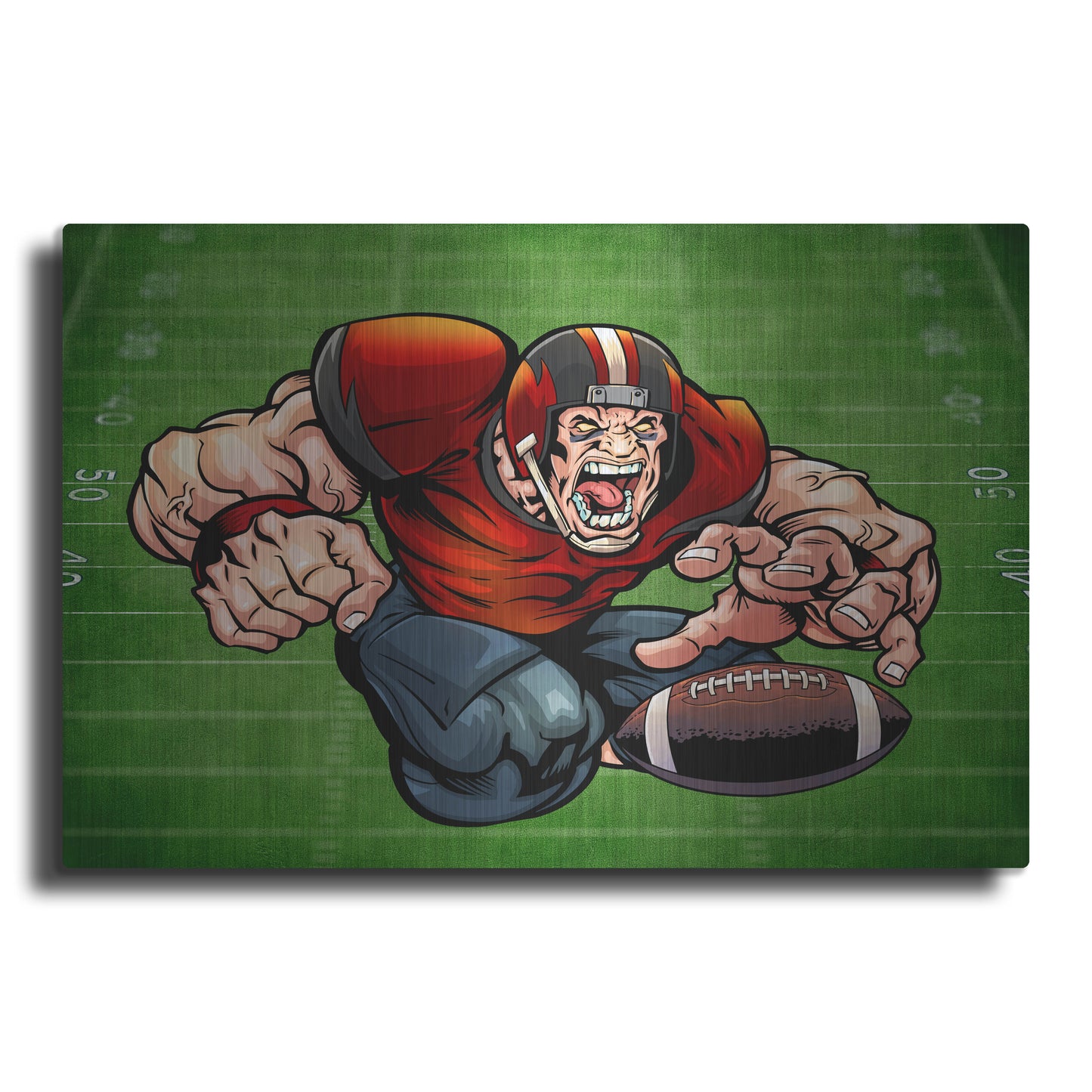 Luxe Metal Art 'Football Mascot 01' by Flyland Designs, Metal Wall Art