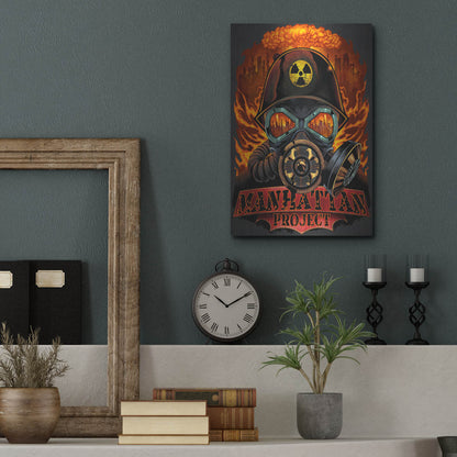 Luxe Metal Art 'Gas Mask Nuclear Explosion' by Flyland Designs, Metal Wall Art,12x16