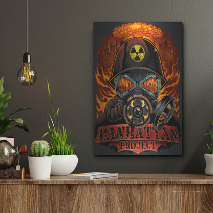 Luxe Metal Art 'Gas Mask Nuclear Explosion' by Flyland Designs, Metal Wall Art,12x16