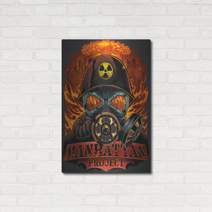 Luxe Metal Art 'Gas Mask Nuclear Explosion' by Flyland Designs, Metal Wall Art,24x36