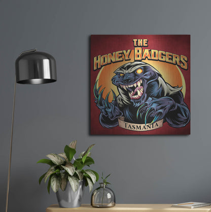 Luxe Metal Art 'Honey Badger Logo Design Green' by Flyland Designs, Metal Wall Art,24x24