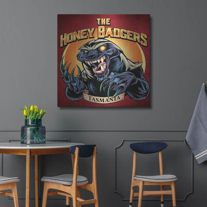 Luxe Metal Art 'Honey Badger Logo Design Green' by Flyland Designs, Metal Wall Art,36x36