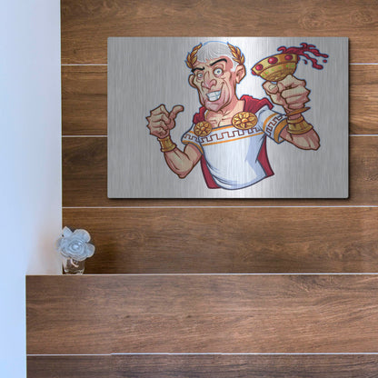 Luxe Metal Art 'Julius Caesar Full Color Character' by Flyland Designs, Metal Wall Art,16x12
