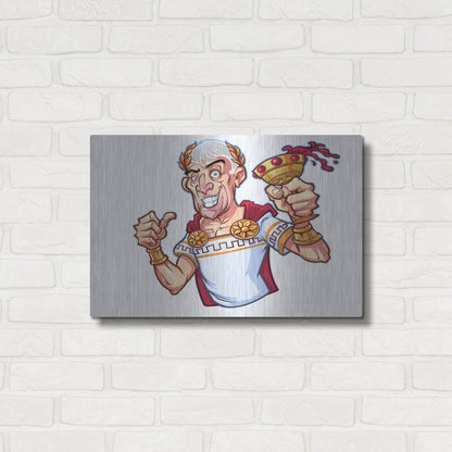 Luxe Metal Art 'Julius Caesar Full Color Character' by Flyland Designs, Metal Wall Art,24x16
