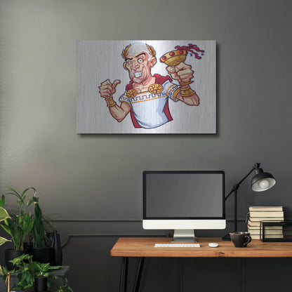 Luxe Metal Art 'Julius Caesar Full Color Character' by Flyland Designs, Metal Wall Art,36x24