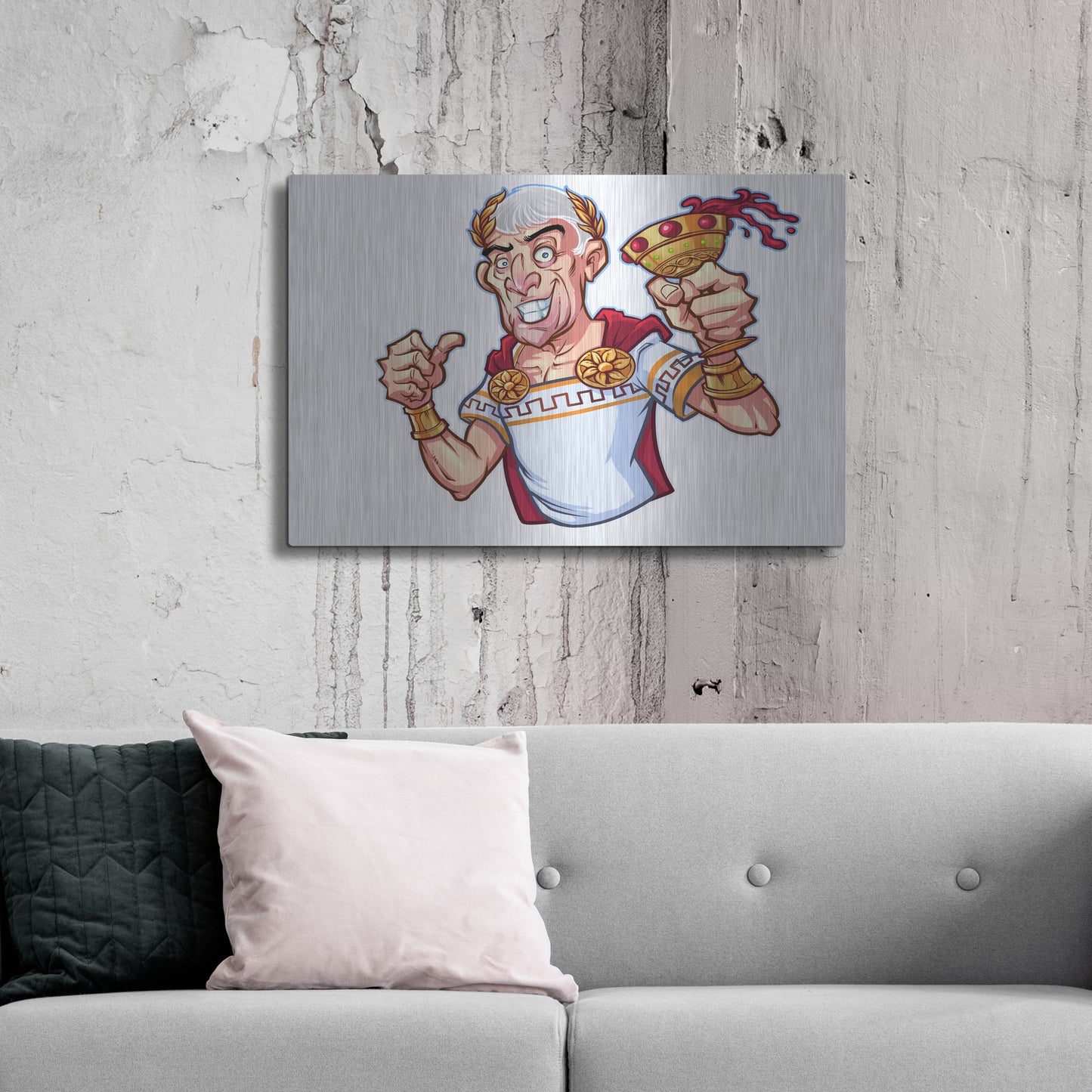 Luxe Metal Art 'Julius Caesar Full Color Character' by Flyland Designs, Metal Wall Art,36x24