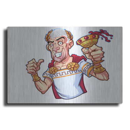 Luxe Metal Art 'Julius Caesar Full Color Character' by Flyland Designs, Metal Wall Art