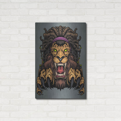 Luxe Metal Art 'Lion With Dreadlocks' by Flyland Designs, Metal Wall Art,24x36